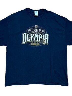 Mr. Olympia 50th Anniversary Black Vintage Graphic T-Shirt, Men's 2XL